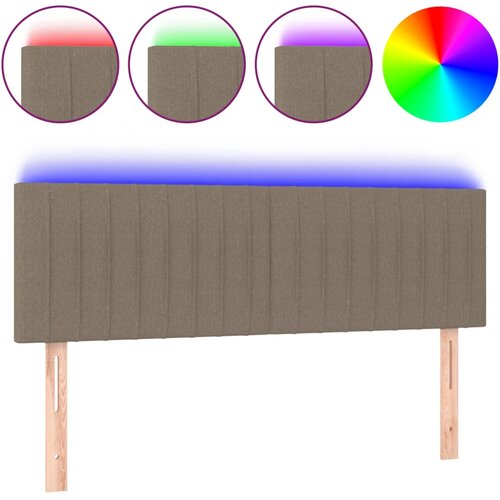 Maison Chic led posteljno vzglavje - vzglavna omarica - nočna omarica taupe 144x5x78/88 cm blago, (21706536) Cene