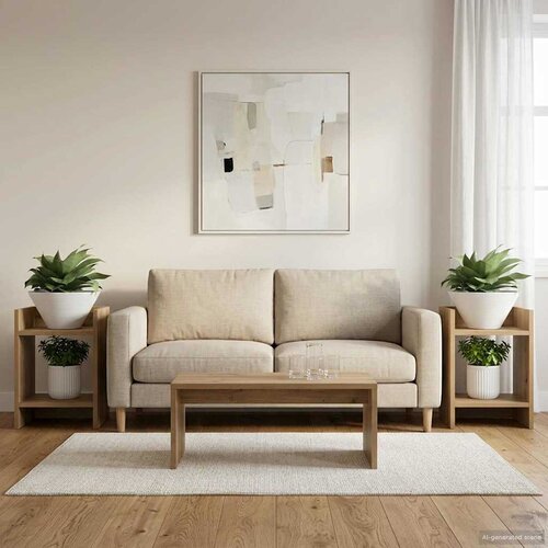  Stalak za biljke s policom 2 pcs Zanatski Hrast 30 x 30 x 40 cm Slike