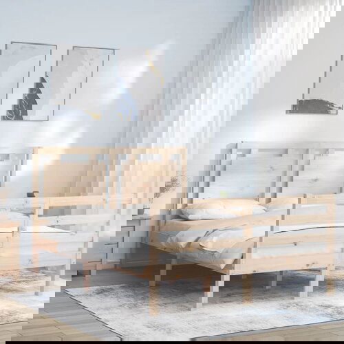 vidaXL Okvir za krevet s uzglavljem 140x200 cm od masivnog drva Cijene