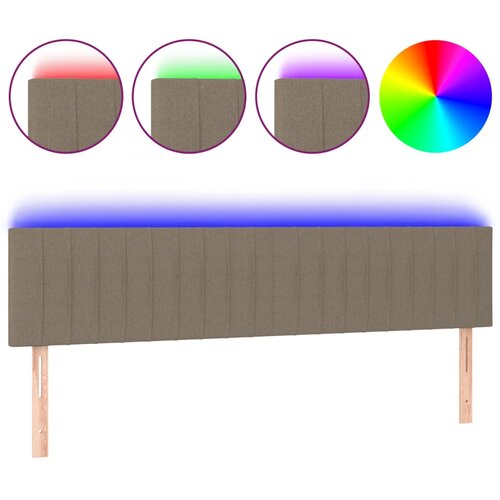 Maison Chic led posteljno vzglavje - vzglavna omarica - nočna omarica taupe 180x5x78/88 cm blago, (21706231) Slike