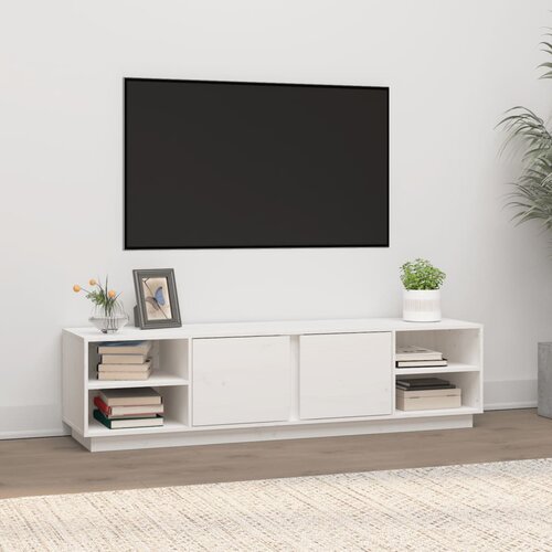 VidaXL TV ormarić bijeli 156 x 40 x 40 cm od masivne borovine Slike