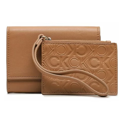 Calvin Klein Majhna ženska denarnica Re-Lock Bifold & Cardholder Sm K60K611092 Rjava