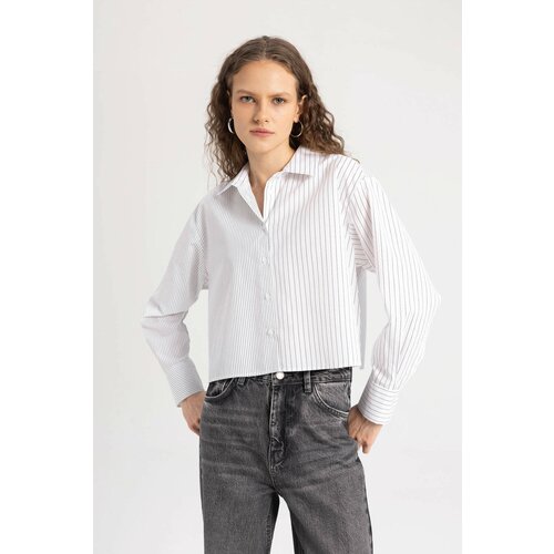Defacto Oversize Fit Shirt Collar Poplin Long Sleeve Shirt Slike