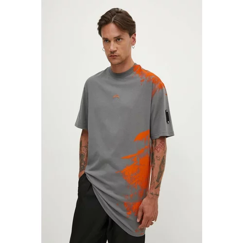 A-COLD-WALL* Pamučna majica Brushstroke T-Shirt za muškarce, boja: siva, s tiskom, ACWMTS188