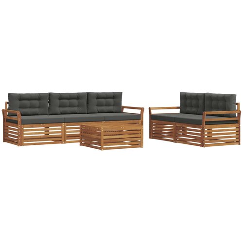  Set vanjskih sofa 6 kom. Prirodna i antracit Slike