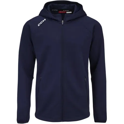 CCM Men's LOCKER ROOM FLEECE FULL ZIP HOODIE true navy