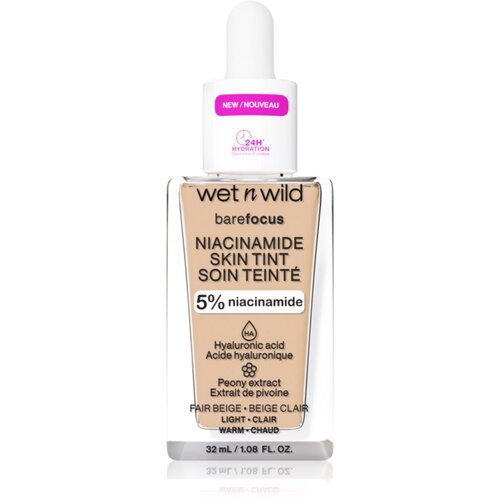 Wet'n wild Bare Focus Niacinamide Skin Tint lahki vlažilni tekoči puder odtenek Fair Beige 32 ml Cene