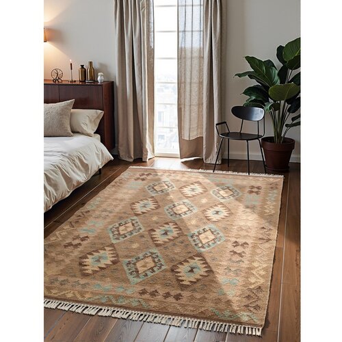 Hanse Home Svetlo modra/bež obojestranska ročno tkana volnena preproga 160x230 cm Kamal Dune &amp;ndash; Nouristan Slike