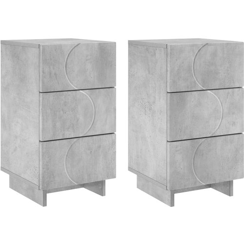  Noćni ormar 2 pcs Betonska siva 33,5 x 34,5 x 60 cm Slike