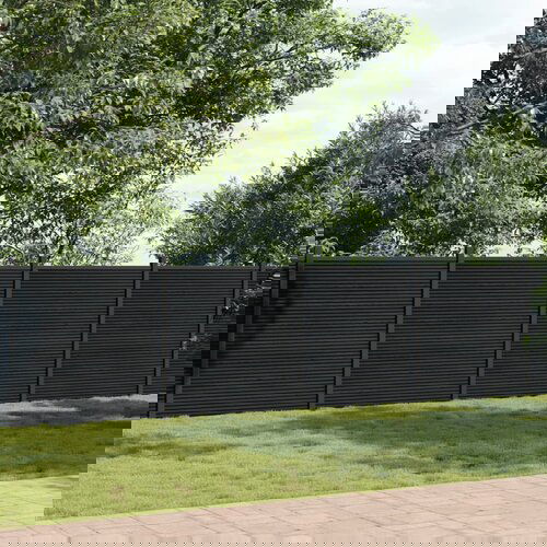 vidaXL Ograjni panel siv 1218x186 cm WPC Cene