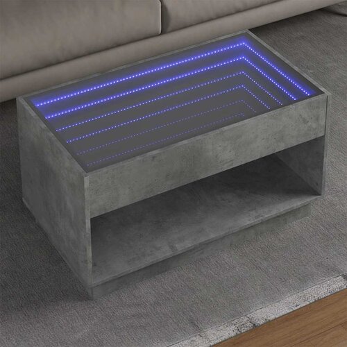  Stolić s beskonačnim LED siva boja betona 90x50x50 cm Cene