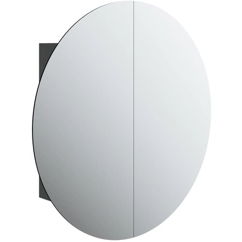 Maison Chic Kopalniška omarica - Kopalniški kabinet z okroglim ogledalom LED Črna 54x54x17,5 cm, (21794800) Cene
