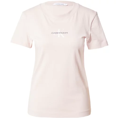 Calvin Klein Jeans Majica grafit siva / pastelno roza / bijela