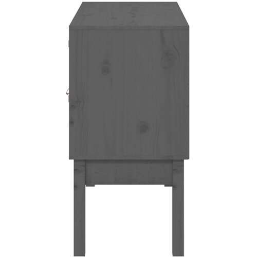  Komoda siva 110 x 40 x 78 cm od masivne borovine Slike
