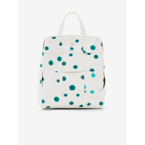Desigual Green and White Women's Patterned Backpack New Splatter Sumy Mini - Women Cene