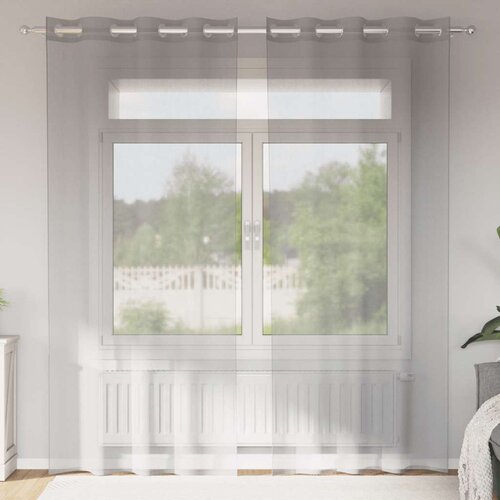 vidaXL Voile zavjese s ušicama 2 kom svijetlosive 140x225 cm Cijene