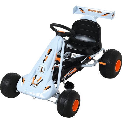 HOMCOM Gokart s pedali, otro&scaron;ko vozilo, avtomobil na pedala, starost 3+, jeklo, svetlo modra, (5000242229) Cene