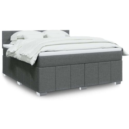 VidaXL Okvir kreveta s oprugama i madrac svjetlosivi 180x200cm tkanina Slike