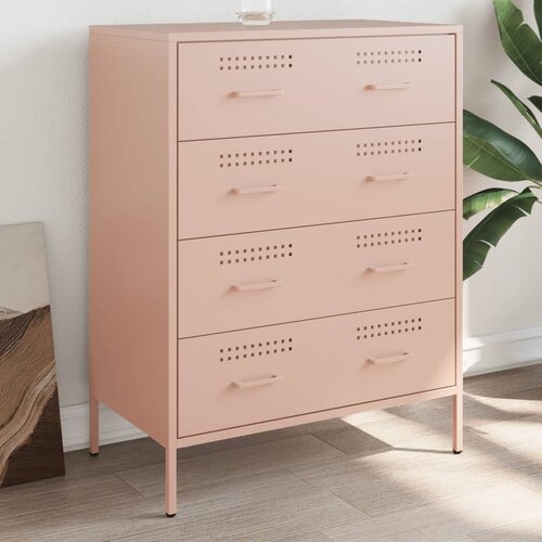  The Living Store Komoda roza 68x39x89 cm jeklo - Komoda, (21498578) Slike