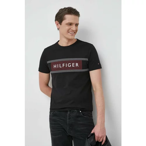 Tommy Hilfiger Pamučna majica boja: crna, s tiskom
