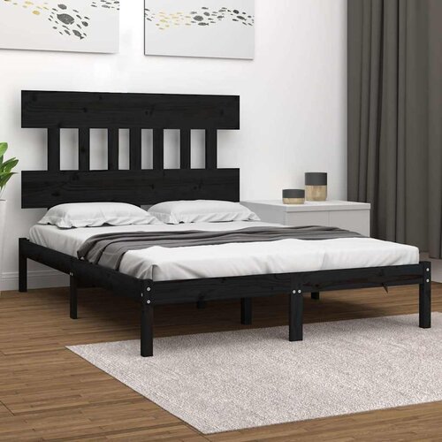  Okvir za krevet od masivne borovine crni 200 x 200 cm Cijene
