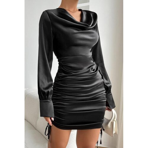 Fenzy Elegantna Mini Haljina, Crna Slike