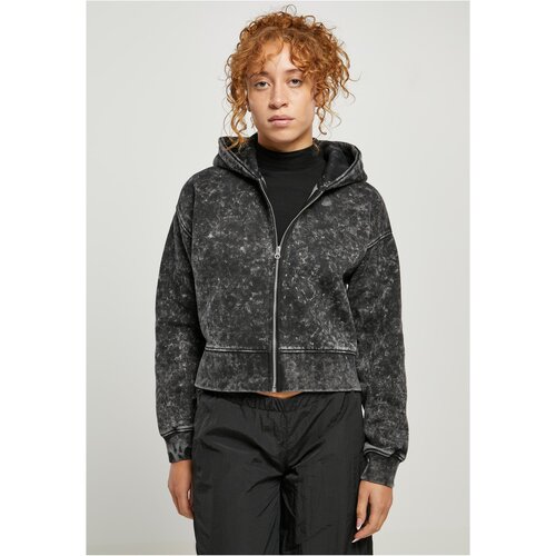 UC Ladies Ladies Short Oversized Towel Washed Zip Hoody black Slike