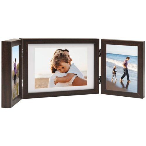 vidaXL Trodijelni okvir za fotografije smeđi 28x18 cm + 2 x (13x18 cm) Cijene