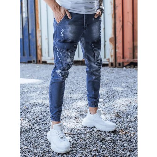 DStreet Blue UX3285 men's trousers Slike