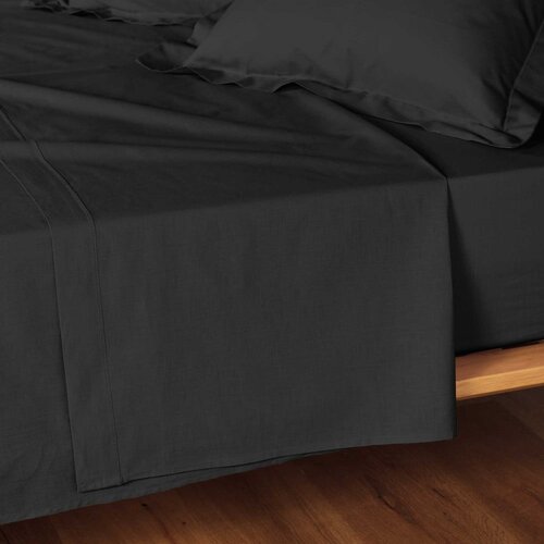 Douceur d int&amp;eacute;rieur Črna bombažna rjuha 180x290 cm Lina &amp;ndash; Slike