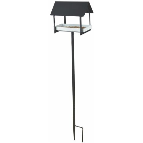 Esschert Design antracit metalna kućica za ptice s udubljenjem, visina 126 cm Slike