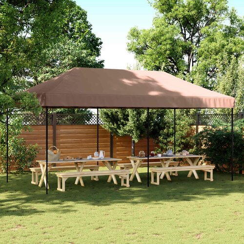 Šator za zabave Smeđa 292 x 580 x 315 cm Oxford tkanina Cijene