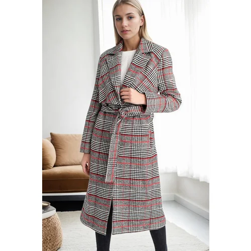 Dewberry Z6622 PLAID WOMEN'S COAT-PLAID 1