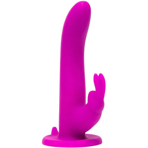 Happyrabbit Strap-On - vibrator na trak z zajčkom (vijolična) Slike