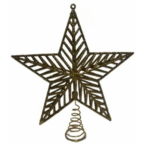Vesela kuća novogodišnji ukras vrh zlatna zvezda 18 cm/ 126015 Slike