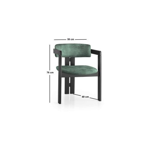 Hanah home Trpezarijska stolica 58x76x49cm Crno-zelena Slike