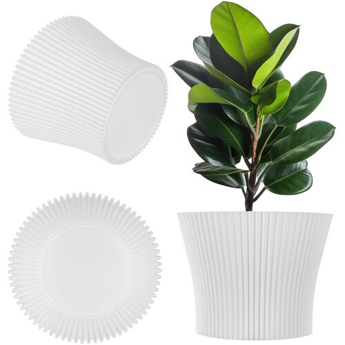 KADAX cvetlični lonec 13 cm pokrov za rastline plastični cvetlični lonec bele barve, (5000353595) Slike