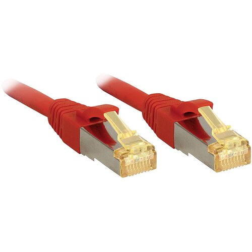 Lindy 47299 RJ45 omrežni kabel\, Patch kabel CAT 6a (neobdelani kabel CAT7) S/FTP 15.00 m rdeča 1 kos, (20421307) Cene