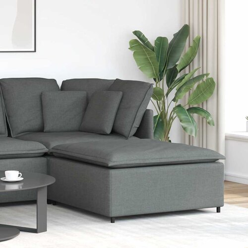 VidaXL Modularni kavč s podnožjem, temno siv 100x100x48 cm Slike