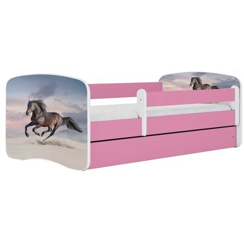 HAPPYKIDS Dječji krevet Dreamy trkaći konj 180x80 sa madracem s ladicom Rozičasta Cene