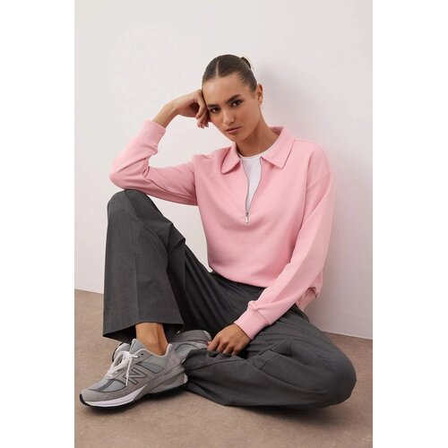 TRENDYOLMILLA ženski duks Twoaw26Sw00108, svetlo roze-pink Cene