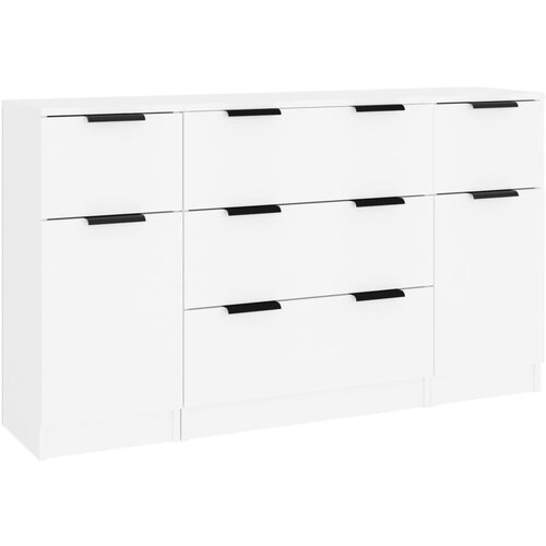 Maison Chic 3-delni Komplet komode - Predalnik bel inženirski les, (21721029) Cene