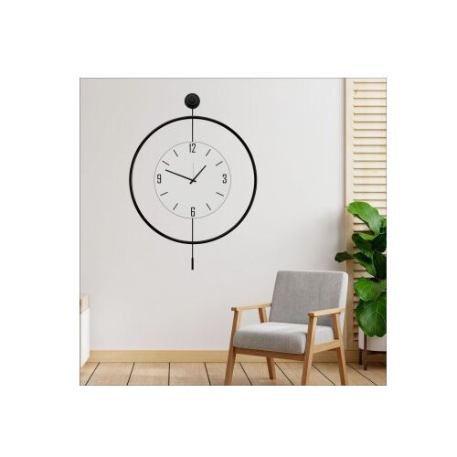 WALLXPERT Zidni sat Mclock-00112, 58x80x7 cm, Crni Slike