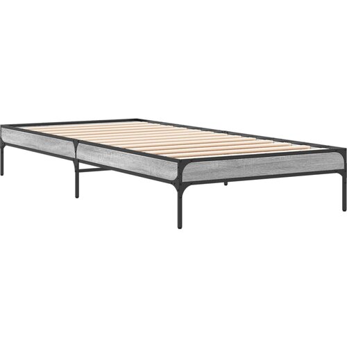  Okvir kreveta boja hrasta 90 x 190 cm konstruirano drvo i metal Slike