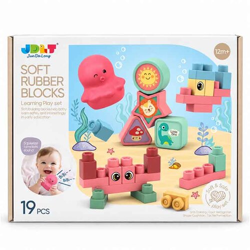  Velike mehke gumene kocke Big Soft Rubber Blocks &amp;ndash; 19 delov Slike