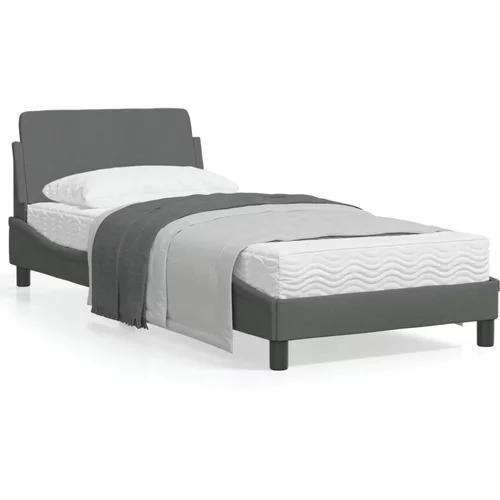 vidaXL Okvir za krevet s uzglavljem tamnosivi 80x200 cm od tkanine