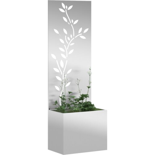 vidaXL Vrtni Sadič s Dekorativnom Pločom Srebrna 50 x 140 cm Cene