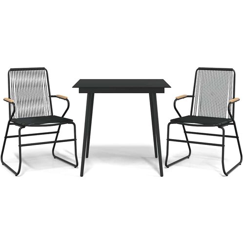  5-dijelni vrtni blagovaonski set od PVC ratana crni Crna Slike