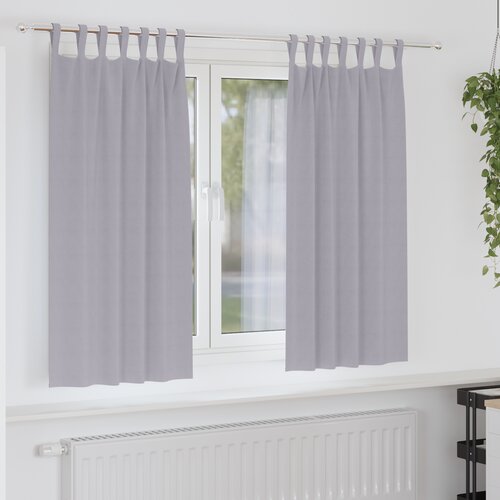 vidaXL Zavjese sa zavjesama 2 pcs Metalna siva Poliester Cijene