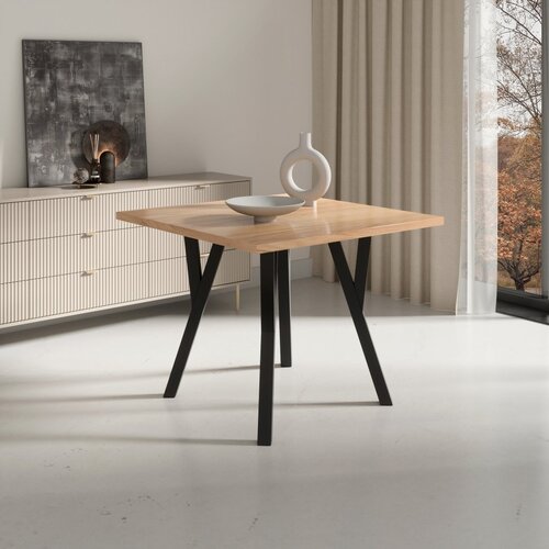 ADRK Moderni blagovaonski stol RODOS 83, 80x80 cm - ZLATNO SMEA-CRNA Slike
